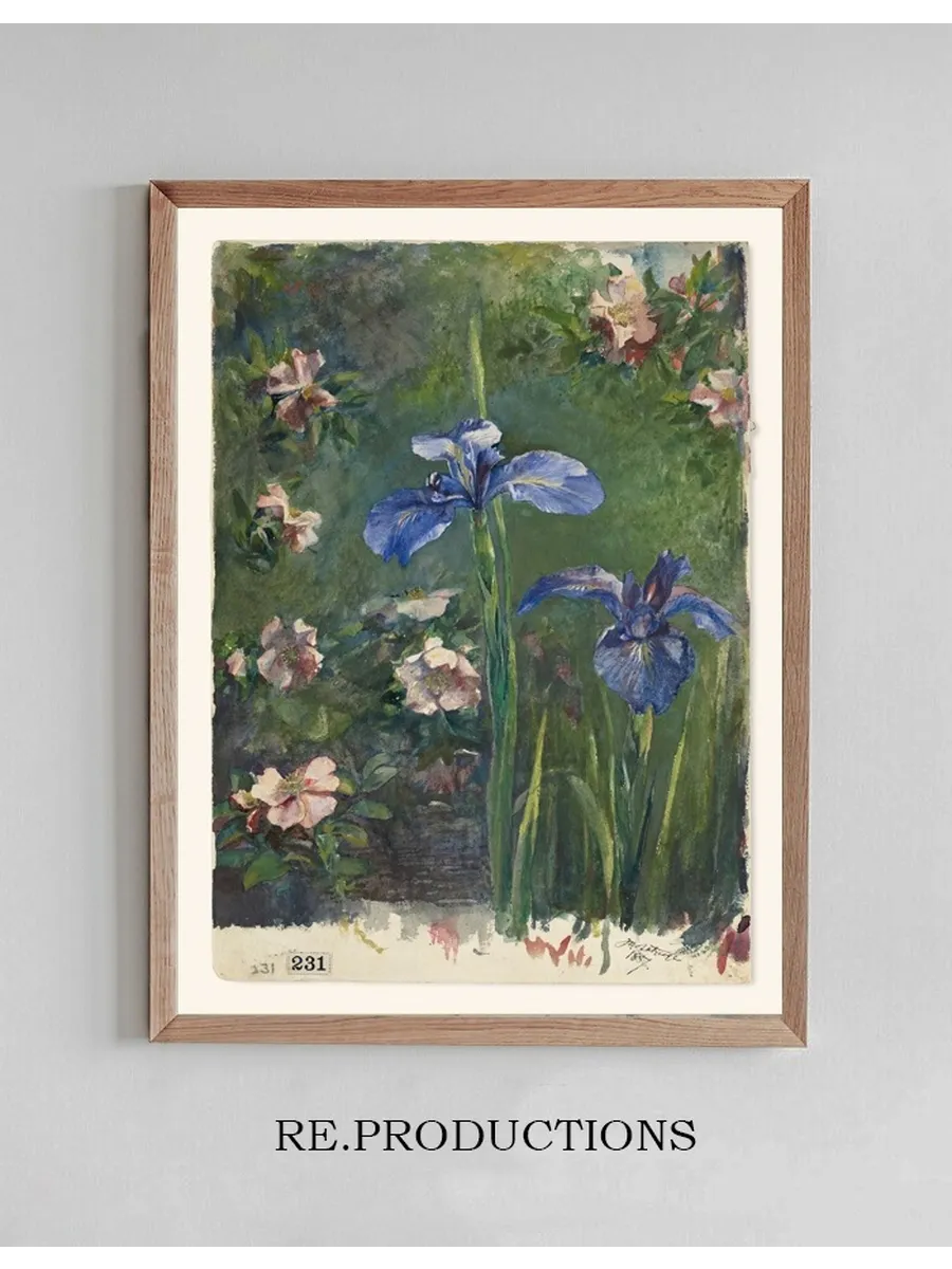 Wild Roses and Irises