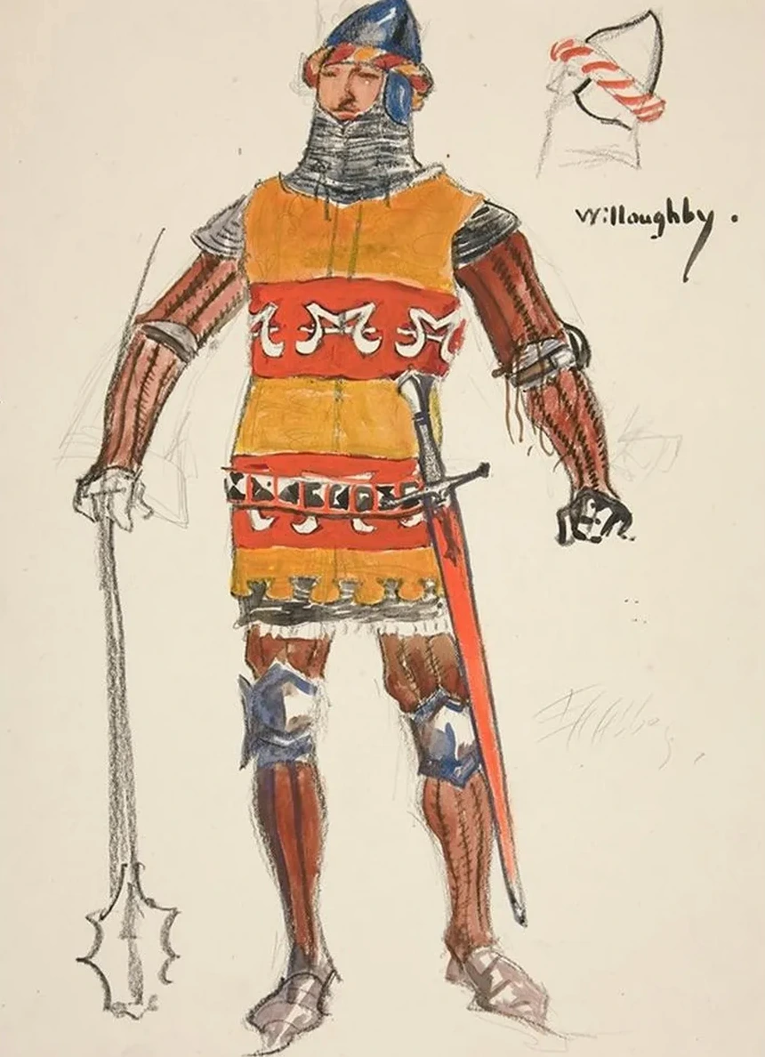 Willoughby, costume sketch for Henry Irving's Planned Production of King Richard II