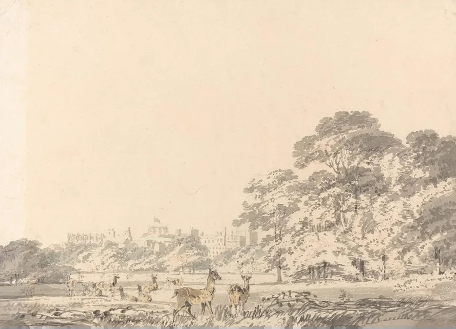 Windsor Castle and Park with Deer