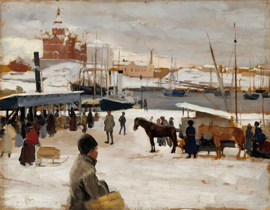 Winter Day in Helsinki Market Square