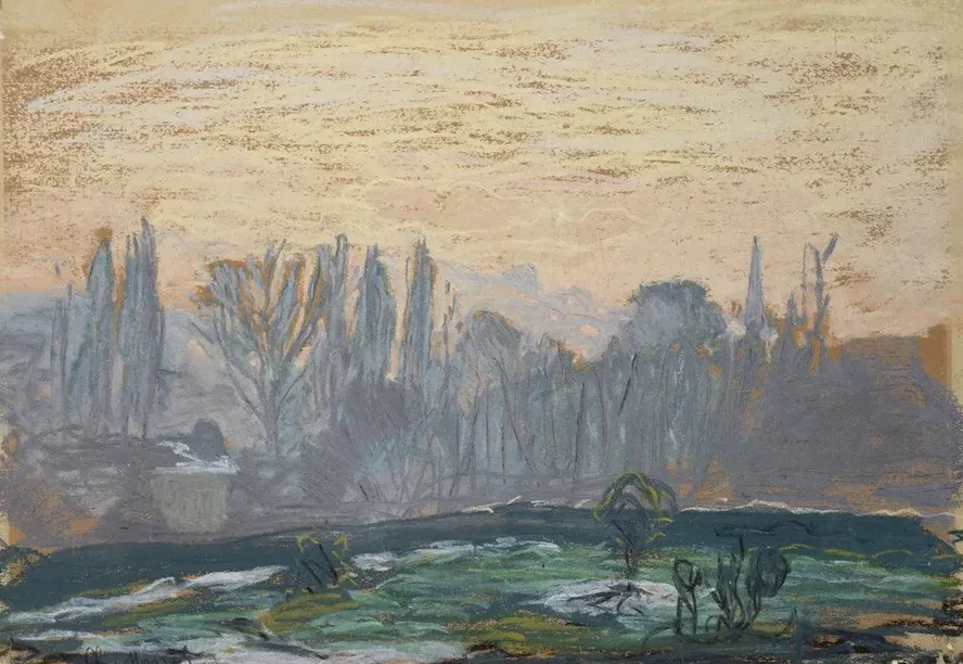 Winter Landscape with Evening Sky