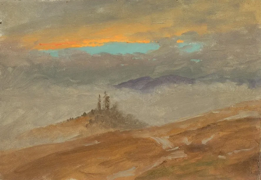 Winter Landscape, View of Zuarry Hill, Twilight