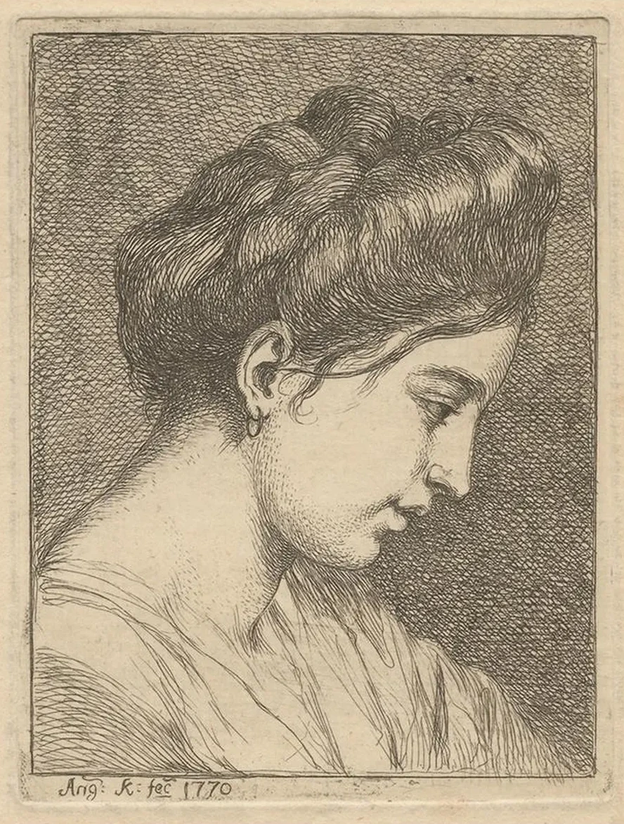 Woman Adjusting a Ribbon in Her Hair