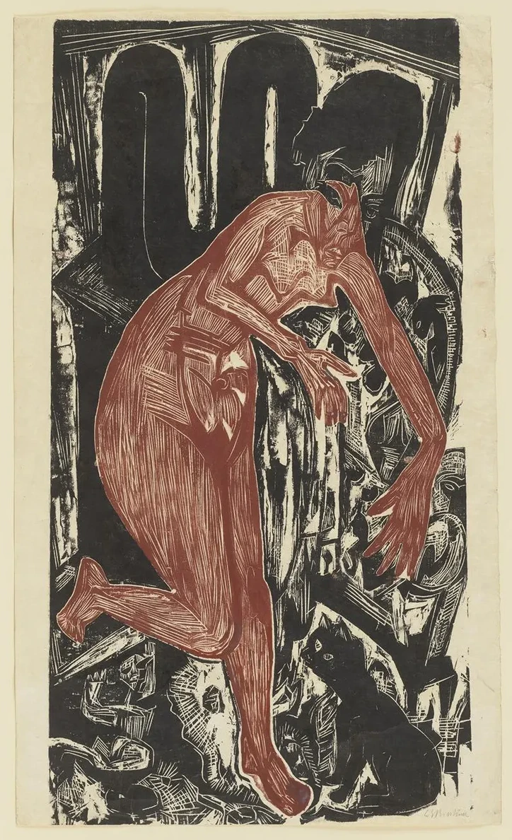 Woman Bathing by the Oven
