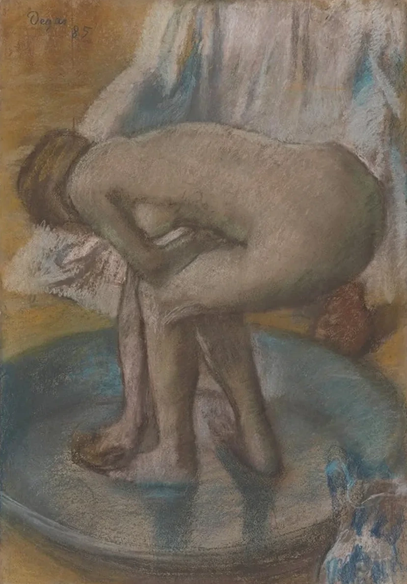 Woman Bathing in a Shallow Tub