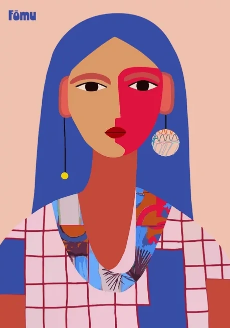 Woman Blue Hair