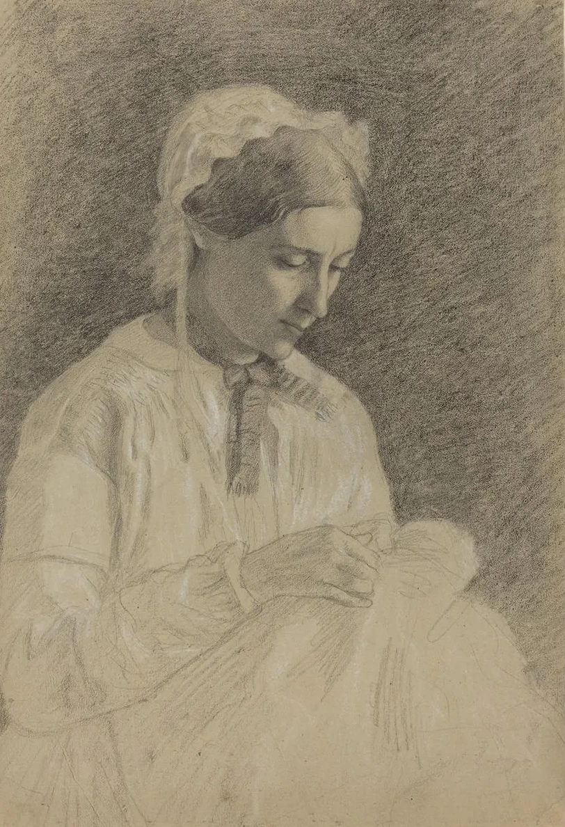 Woman Embroidering