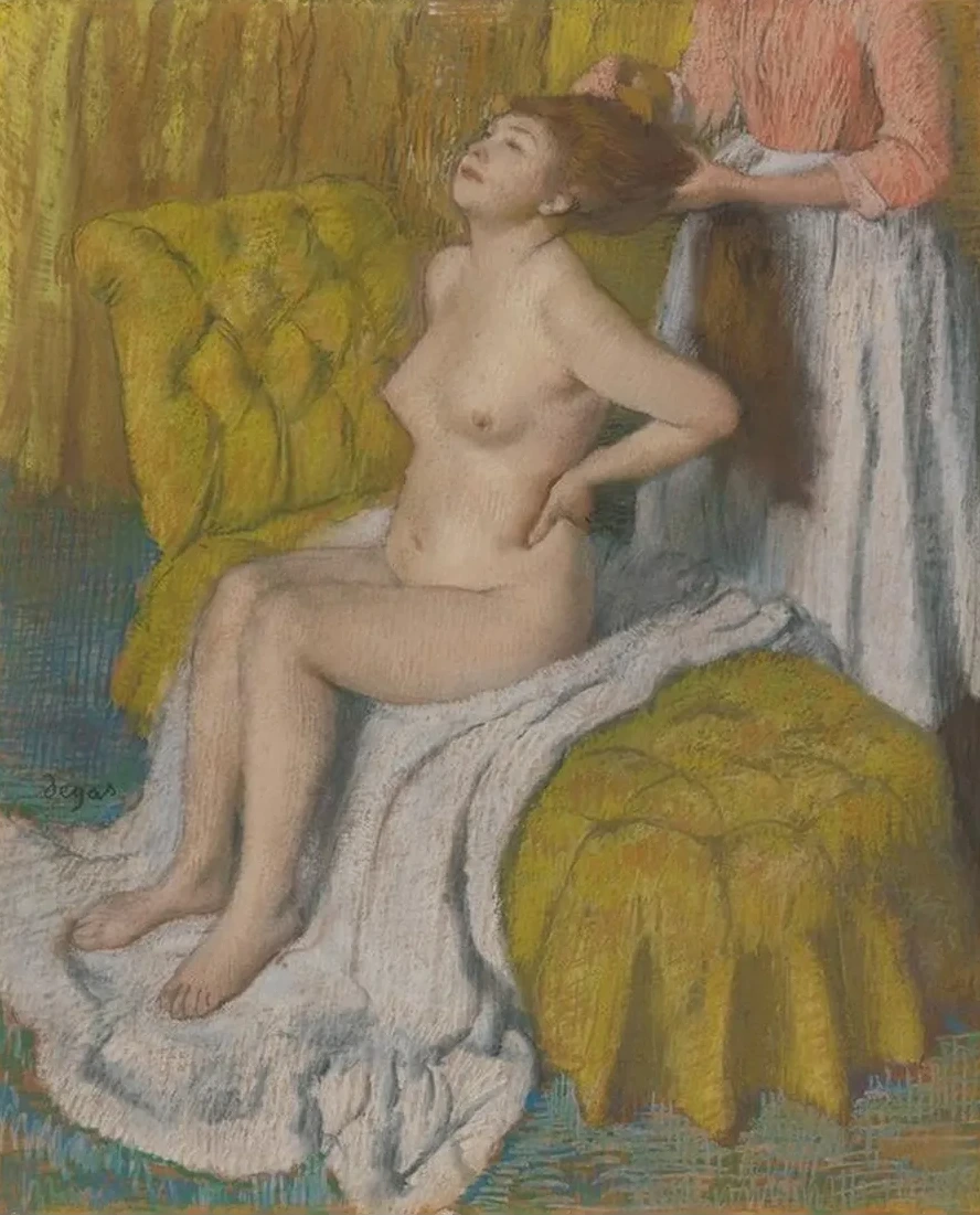 Woman Having Her Hair Combed