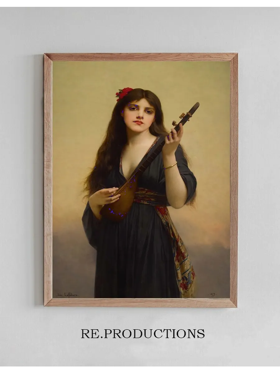 Woman Playing A Lute