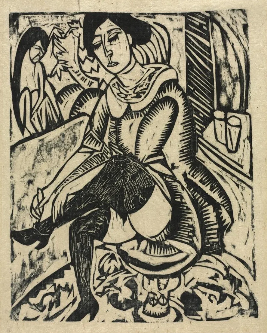 Woman Putting on Her Shoes