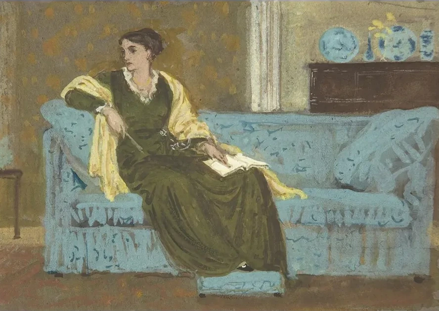 Woman Seated on a Sofa