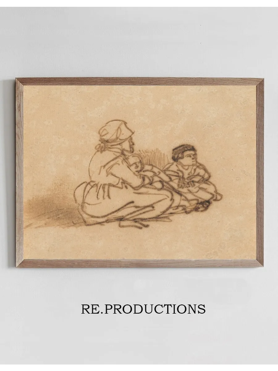 Woman Seated on the Ground with Two Children