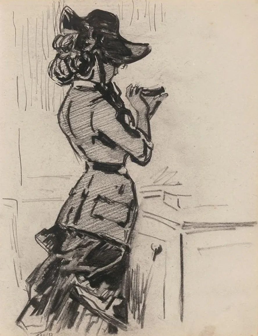 Woman Seen in Profile