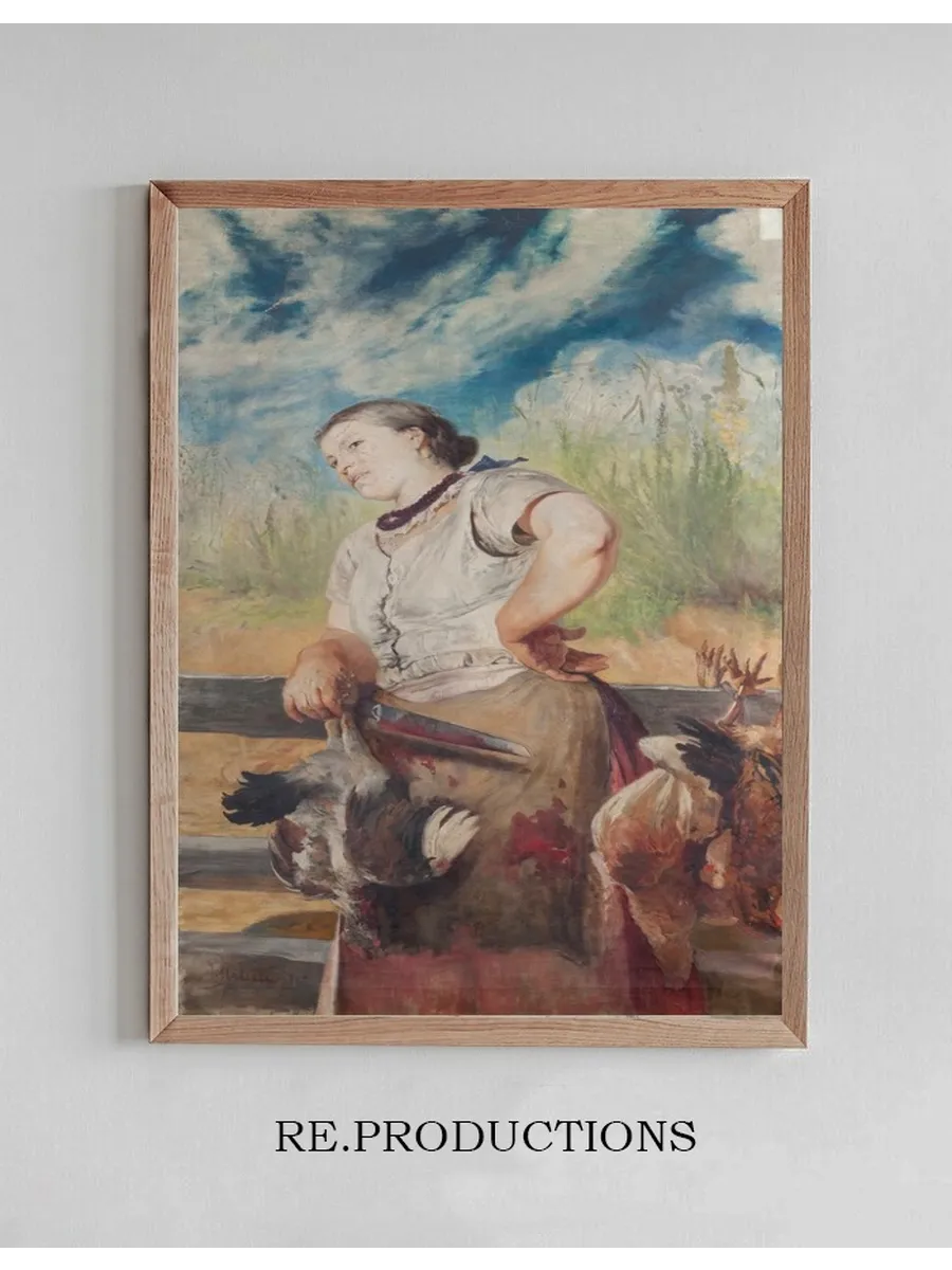 Woman Slaughtering Hens