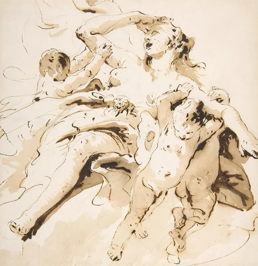 Woman Transported by Three Putti
