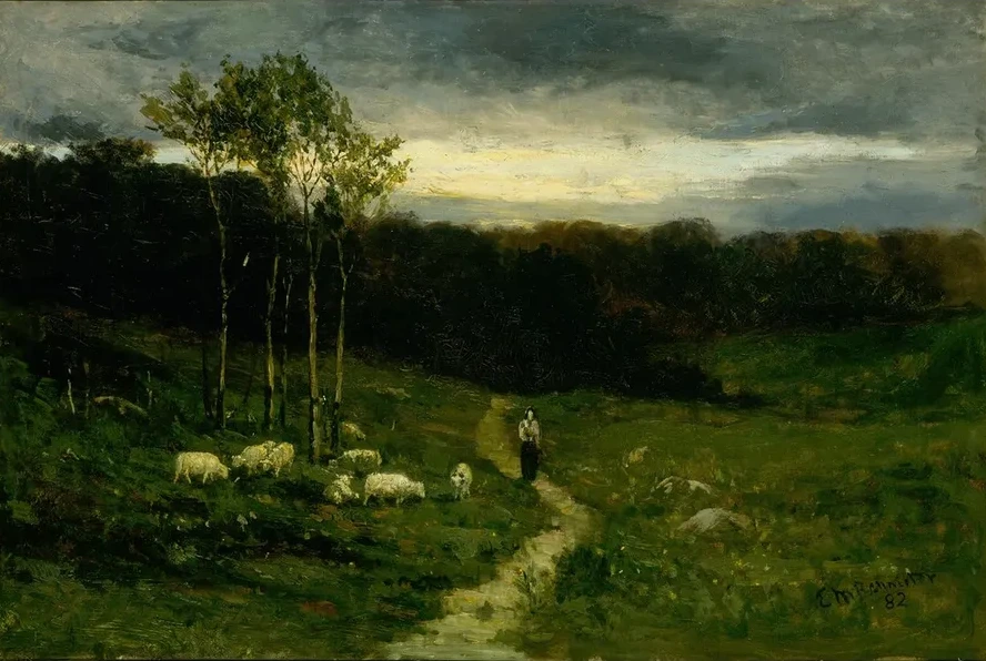 Woman Walking down Path