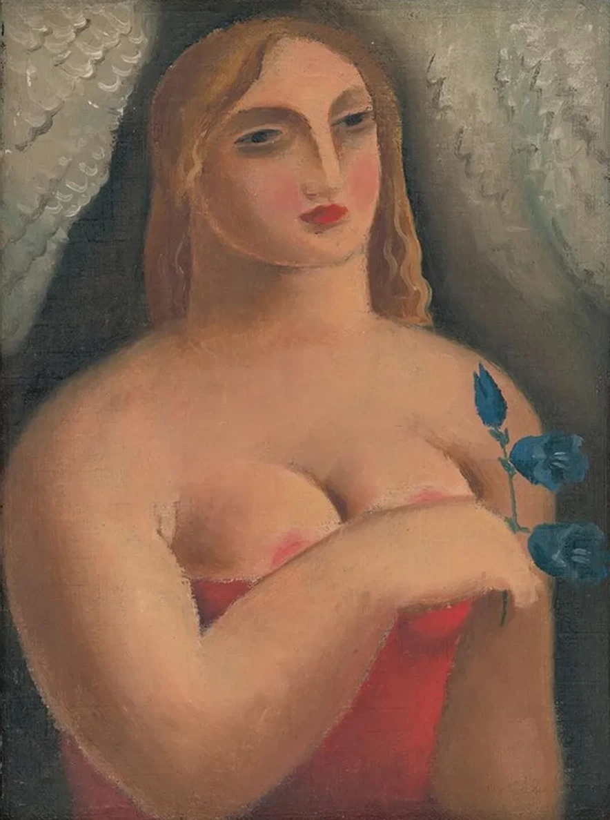 Woman With Bellflowers