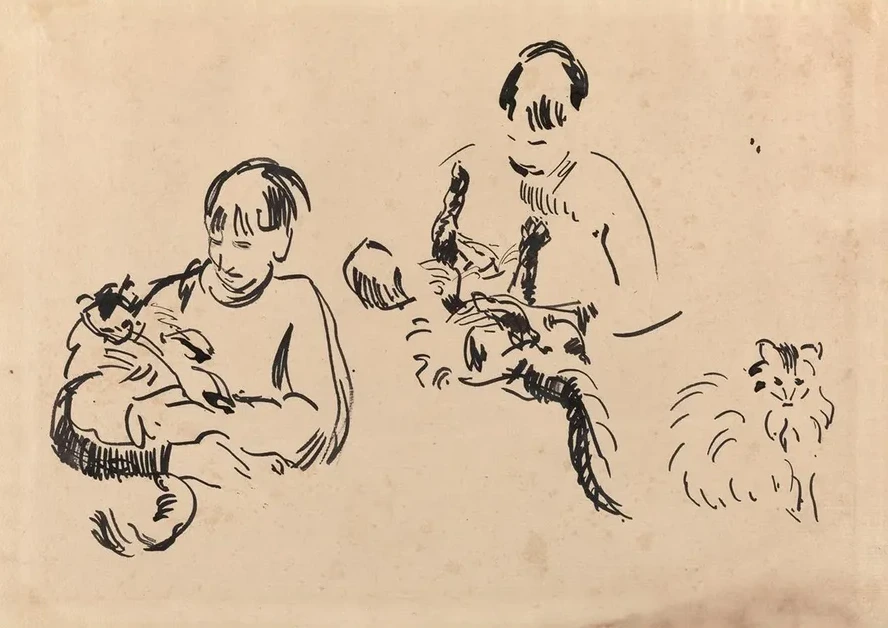 Woman and Cat