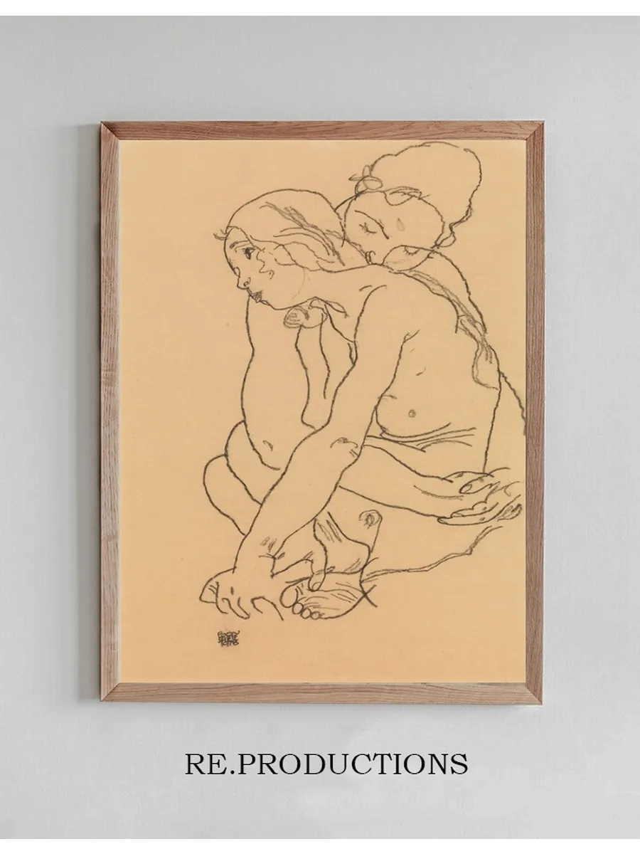 Woman and Girl Embracing