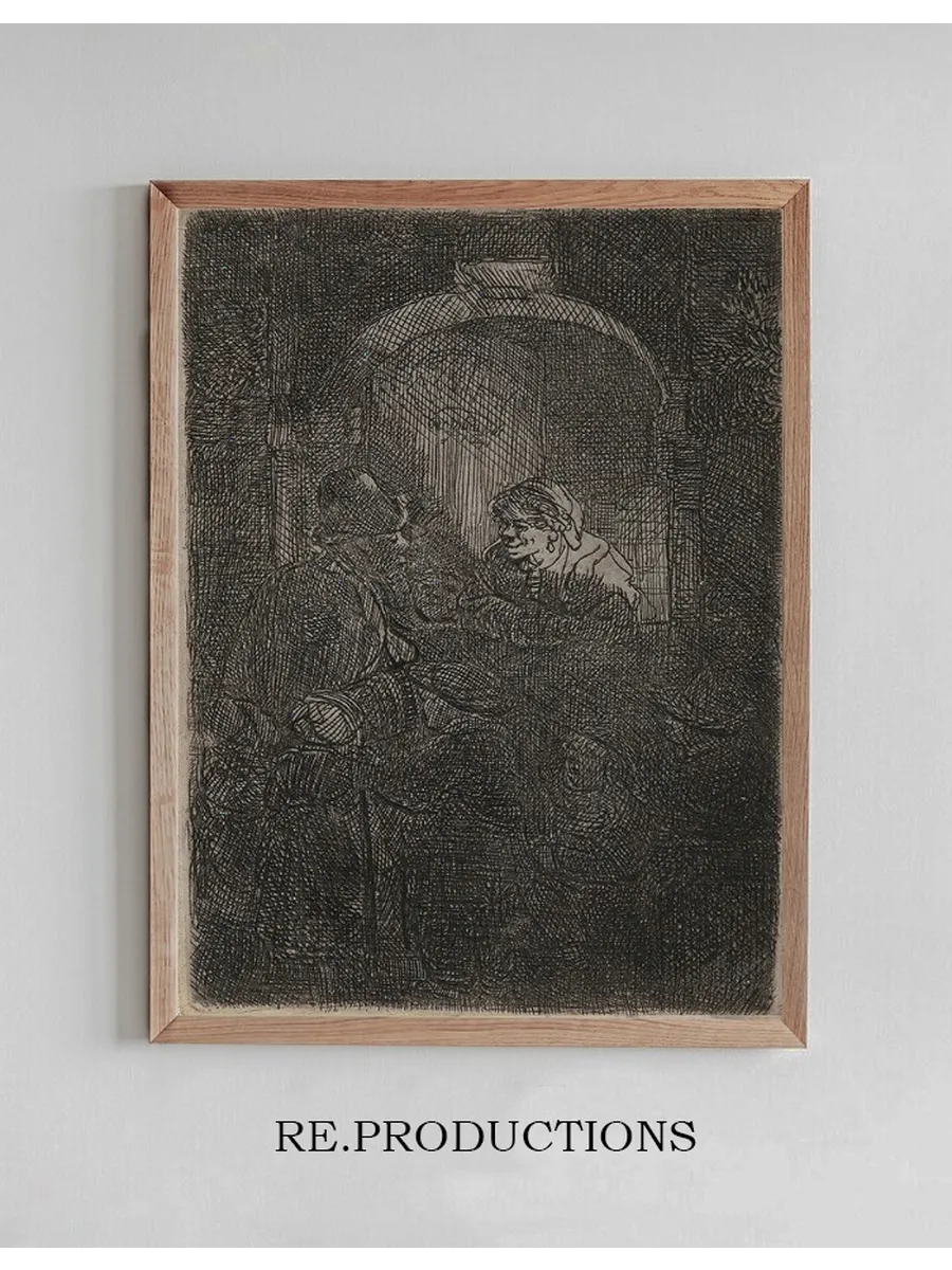 Woman at a Hatch Door Talking to a Man and Children (the Schoolmaster)