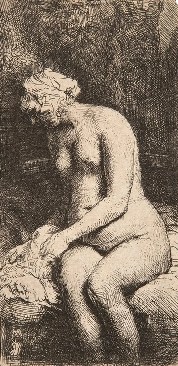 Woman Bathing Her Feet at a Brook