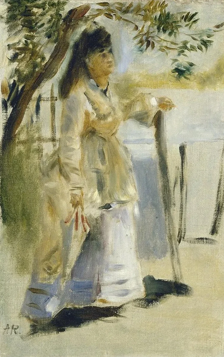 Woman by a Fence