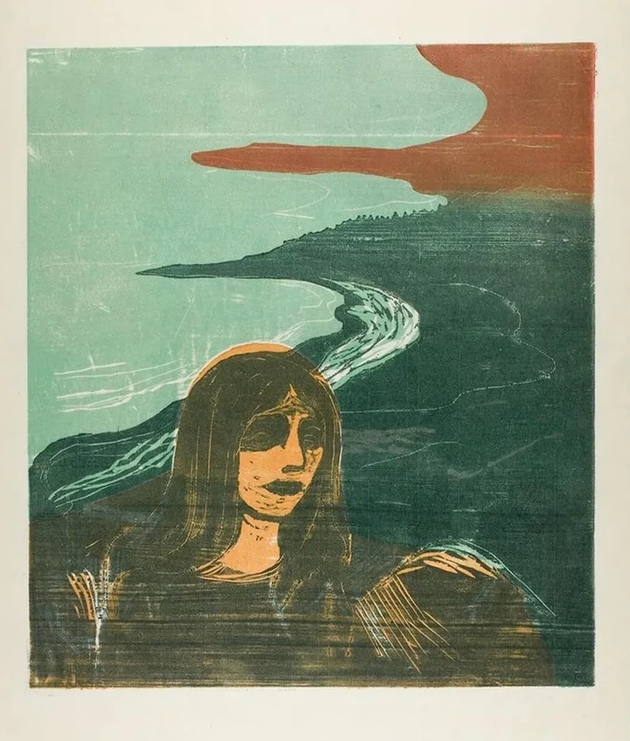 Woman's Head Against the Shore