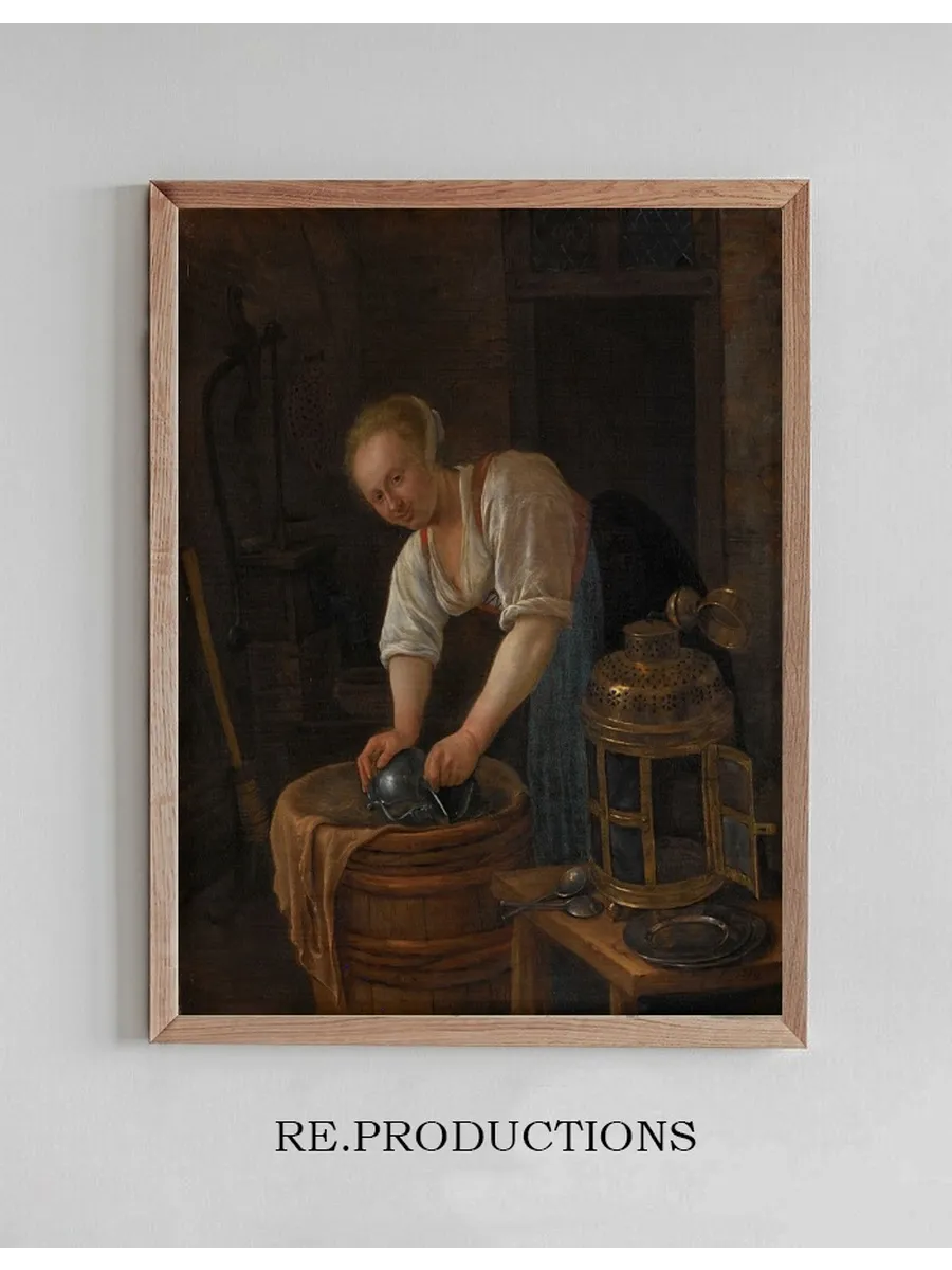 Woman Scouring Metalware