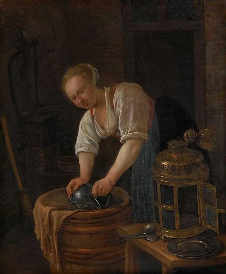 Woman Scouring Metalware