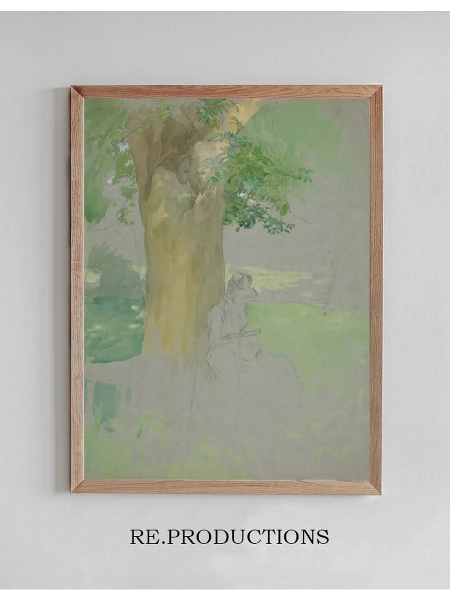 Woman Seated Beneath a Tree,reading