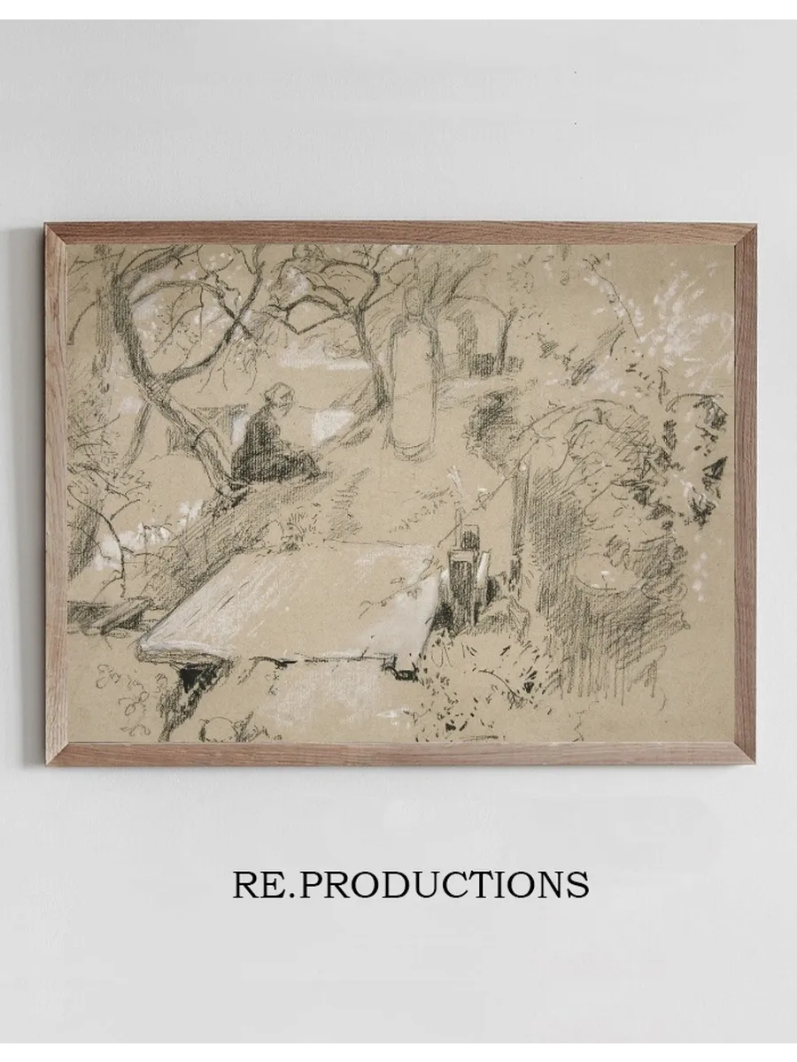 Woman Seated on Bench in a Garden or Public Park