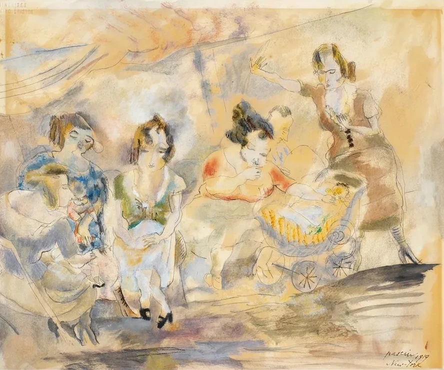 Woman with Baby Carriage