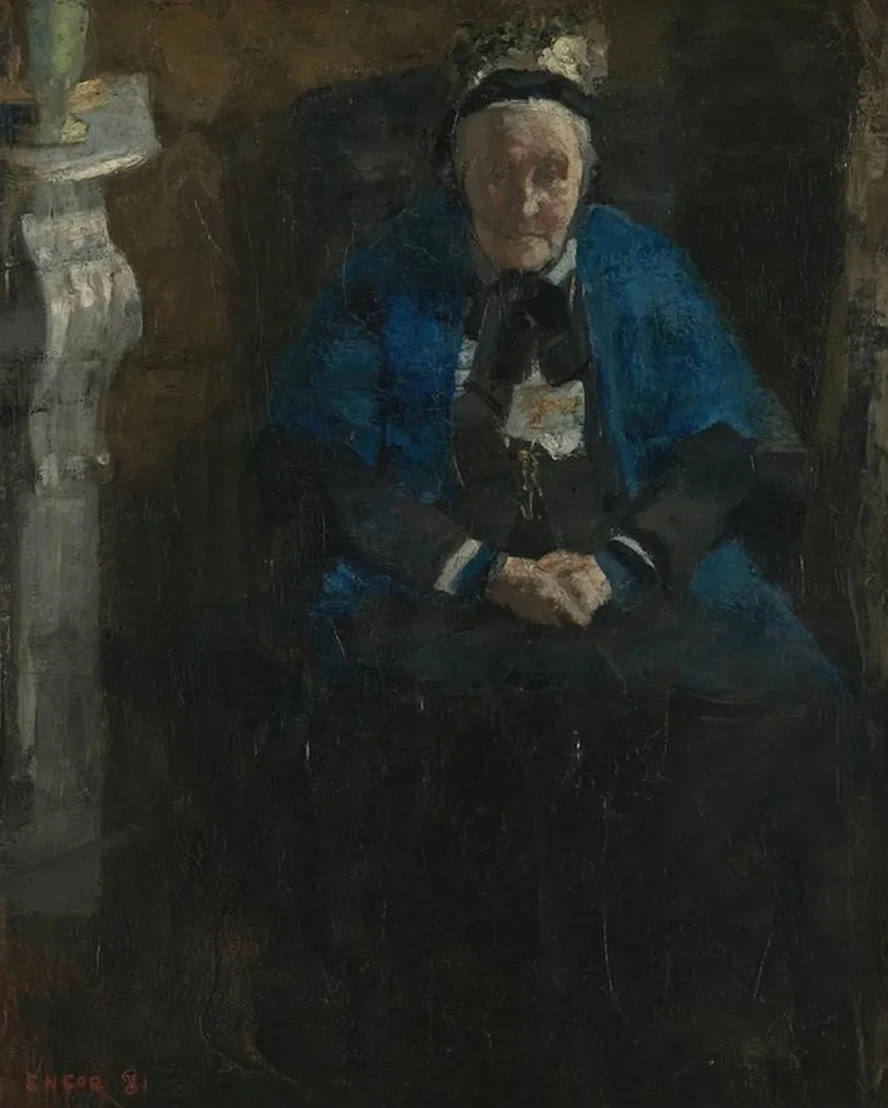 Woman with Blue Shawl