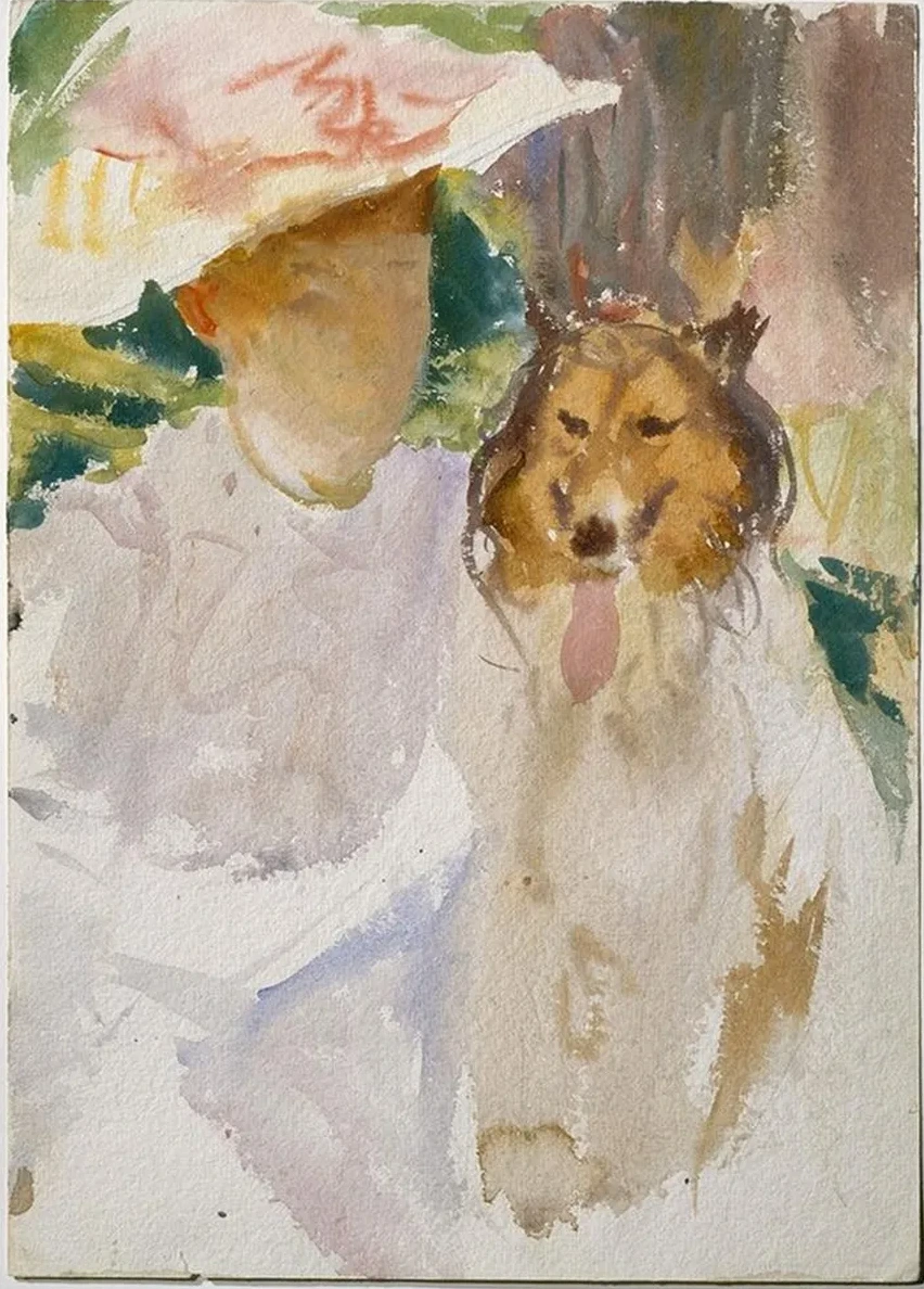 Woman with Collie