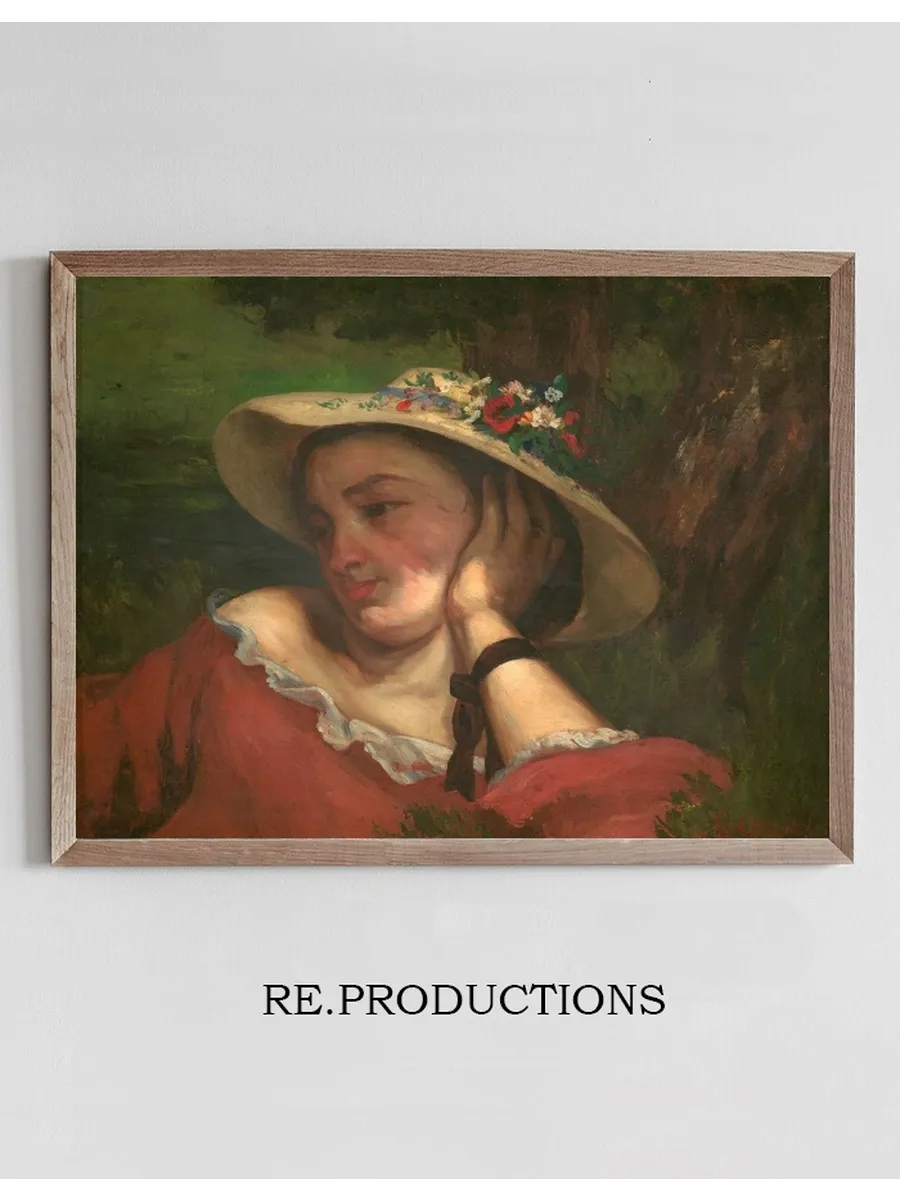 Woman with Flowers on Her Hat