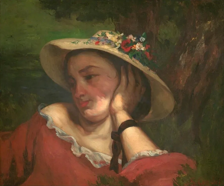 Woman with Flowers on Her Hat