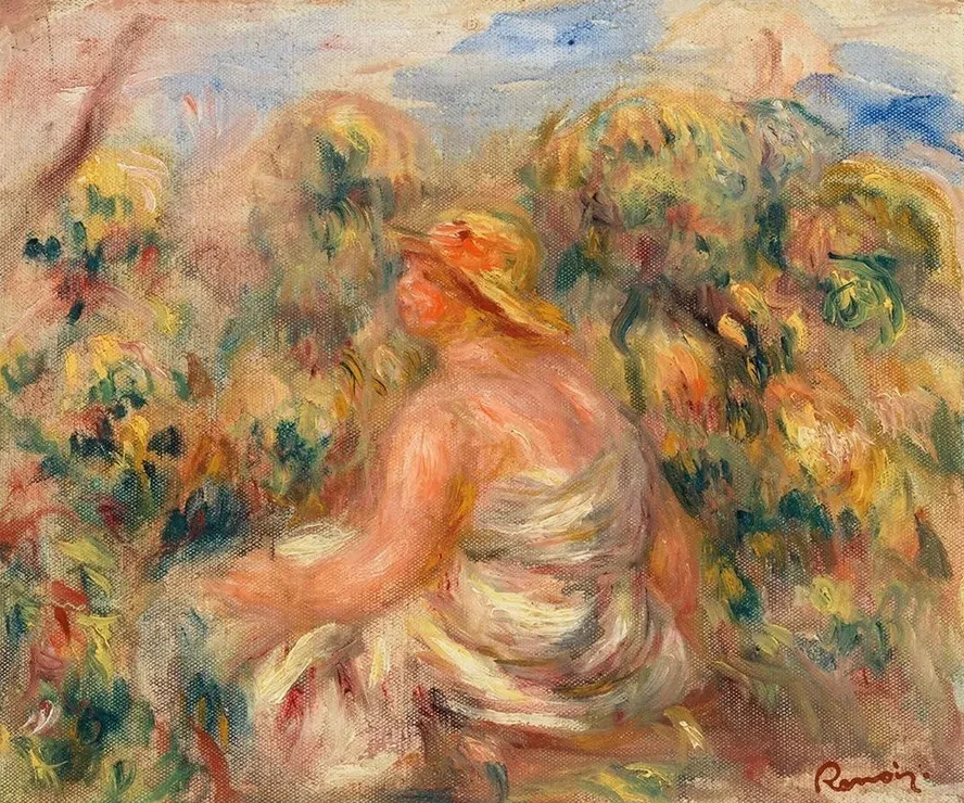 Woman with Hat in a Landscape (femme Avec Chapeau Dans Un Paysage)