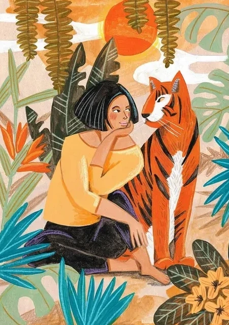 Woman with Tiger