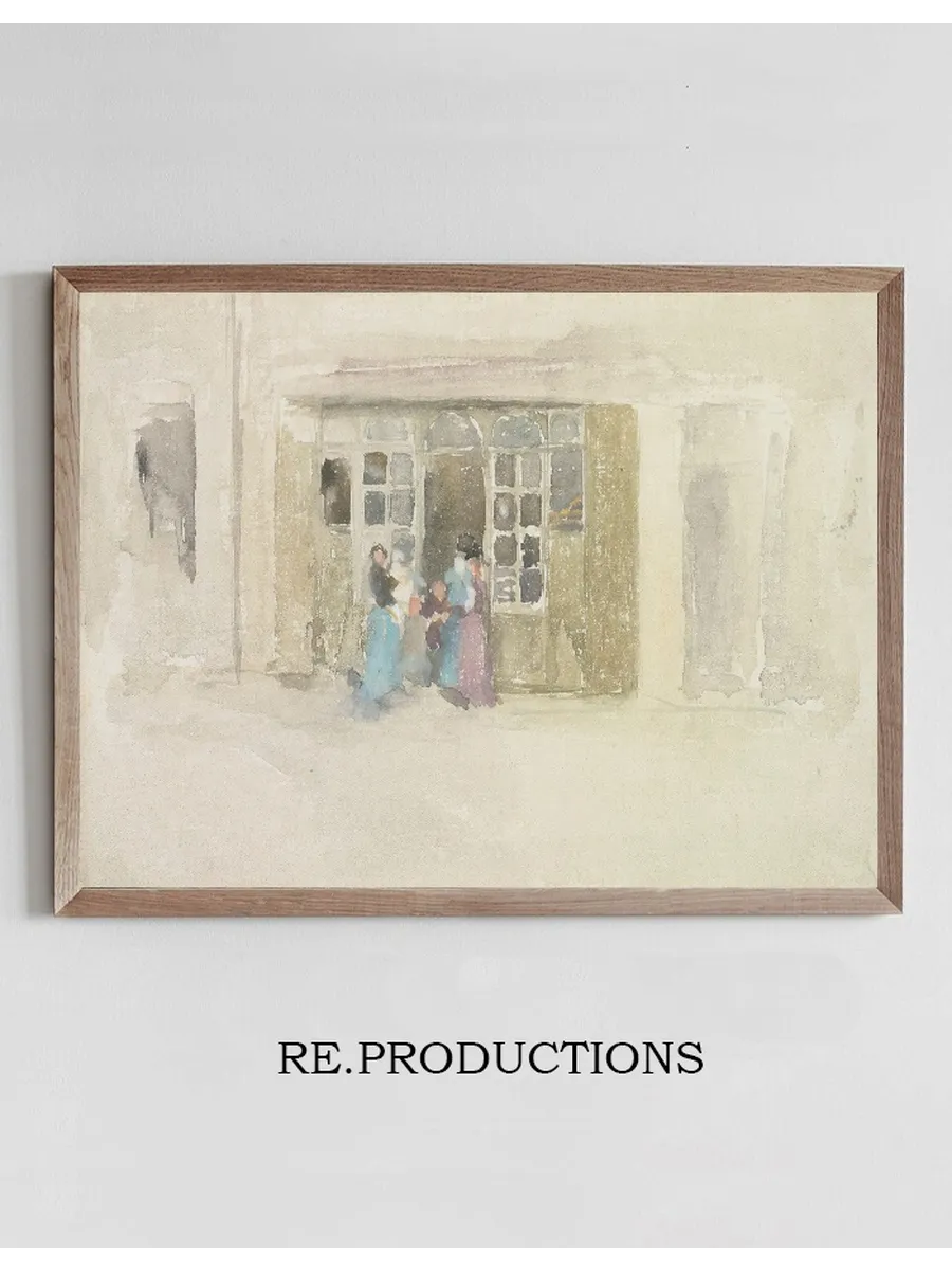 Women And Children Outside A Brittany Shop