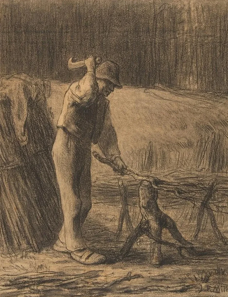 Woodcutter Trimming Faggots