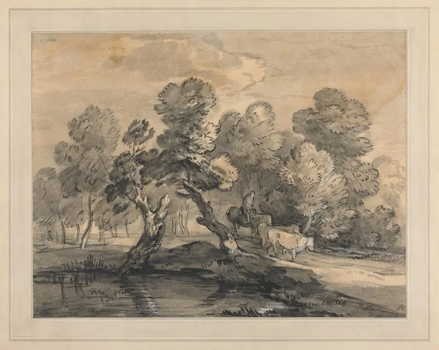 Wooded Landscape with Herdsman and Cows