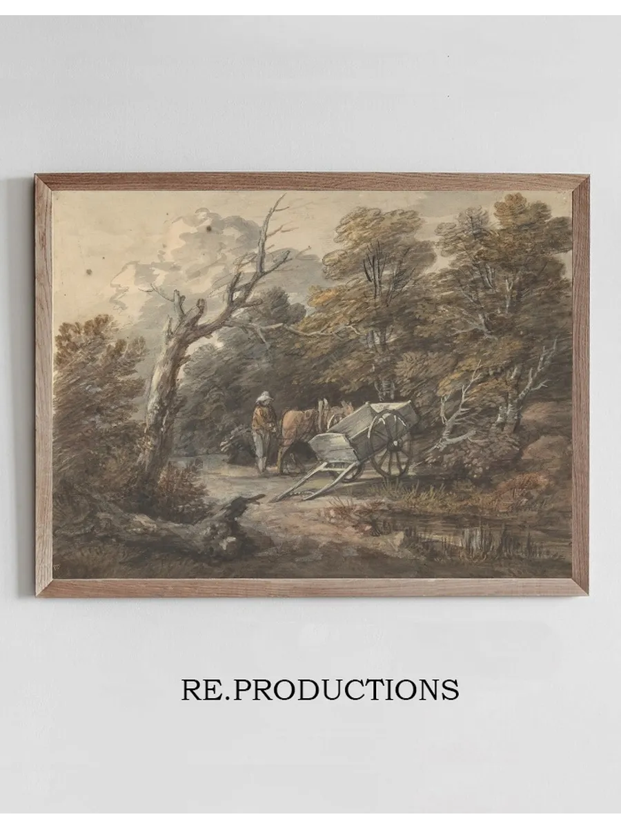 Woodland Scene with a Peasant, a Horse, and a Cart