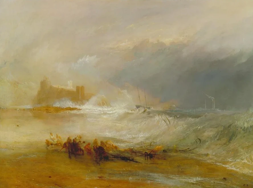 Wreckers Coast of Northumberland, with a Steam - Boat Assisting a Ship Off Shore