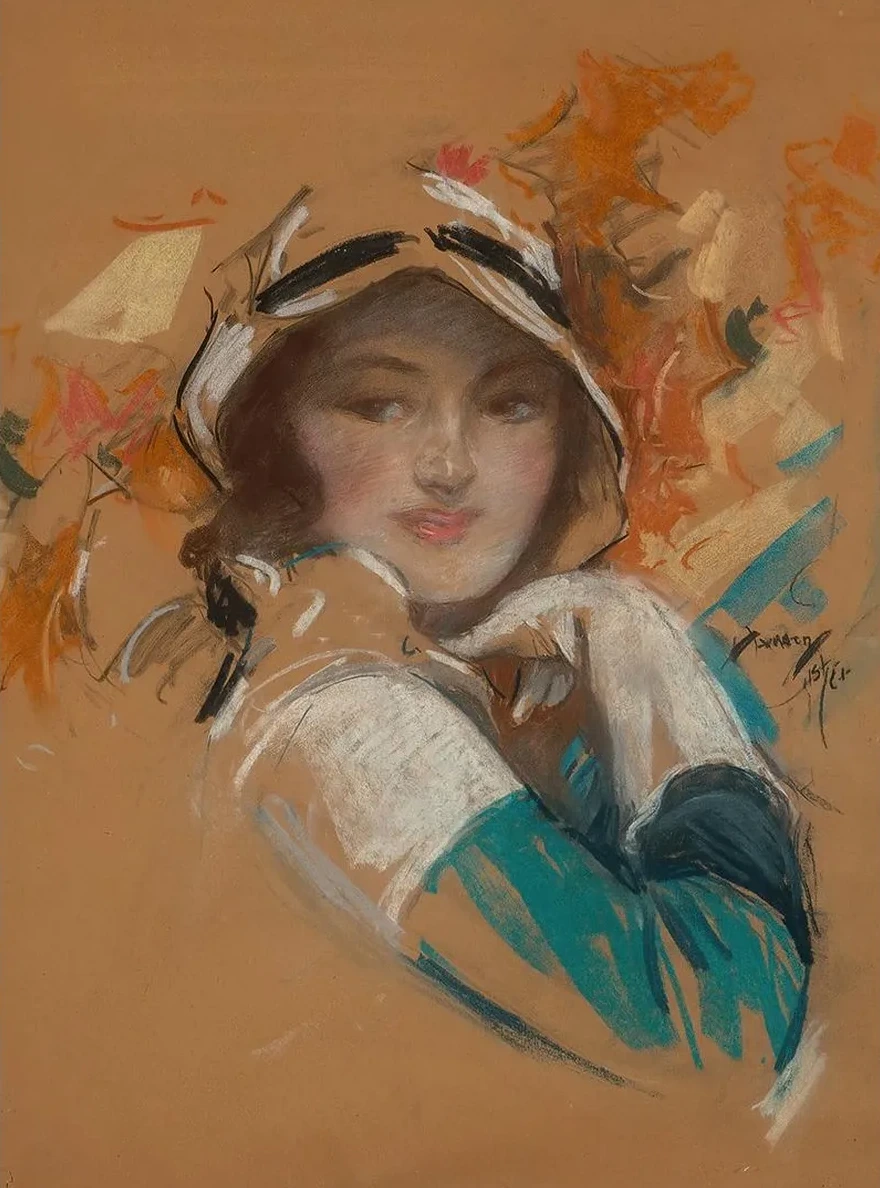 Young Beauty in Bonnet
