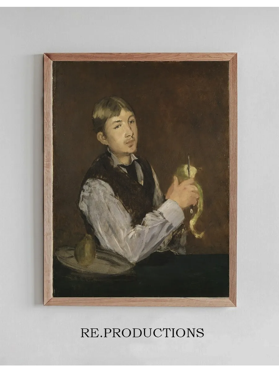 Young Boy Peeling a Pear