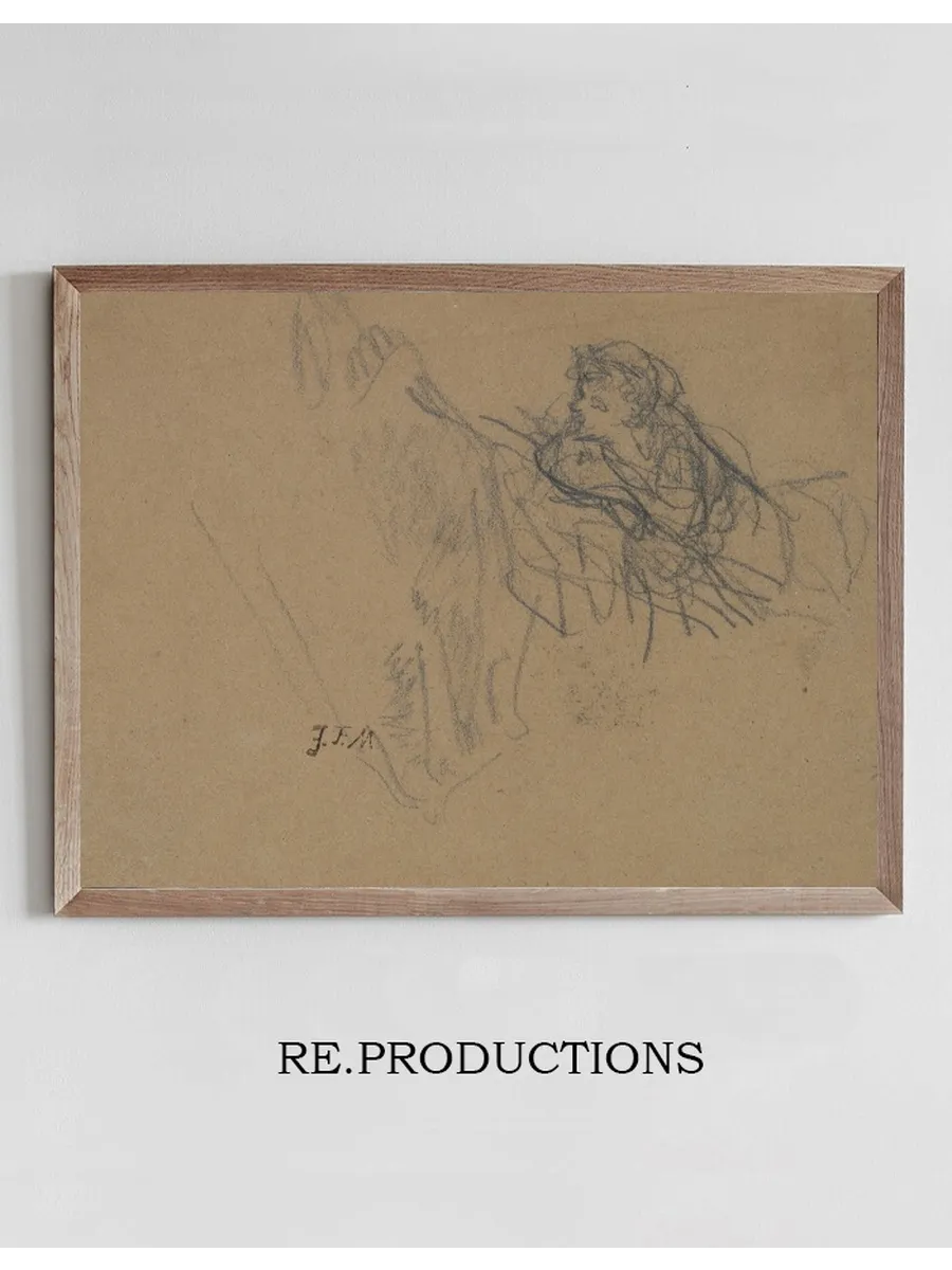 Young Boy Reclining on Elbows, Admiring aShepherdess