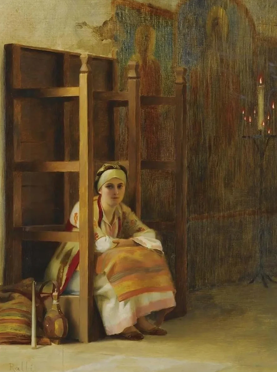 Young Girl In A Greek Church