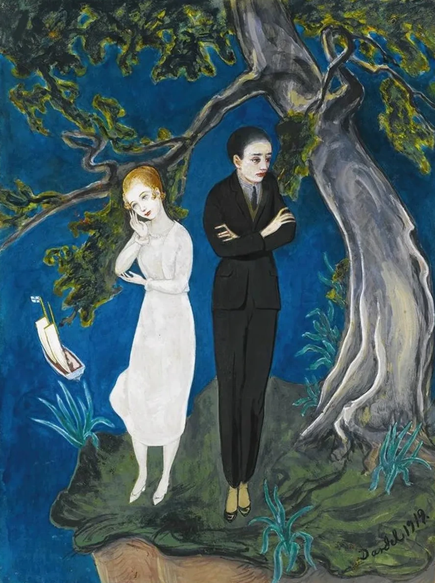 Young Man In Black, Girl In White