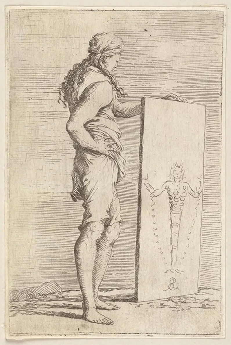 Young Man Viewing a Painting
