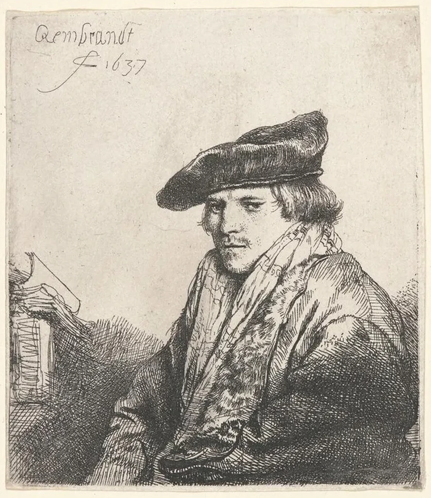 Young Man in Velvet Cap with Books beside Him